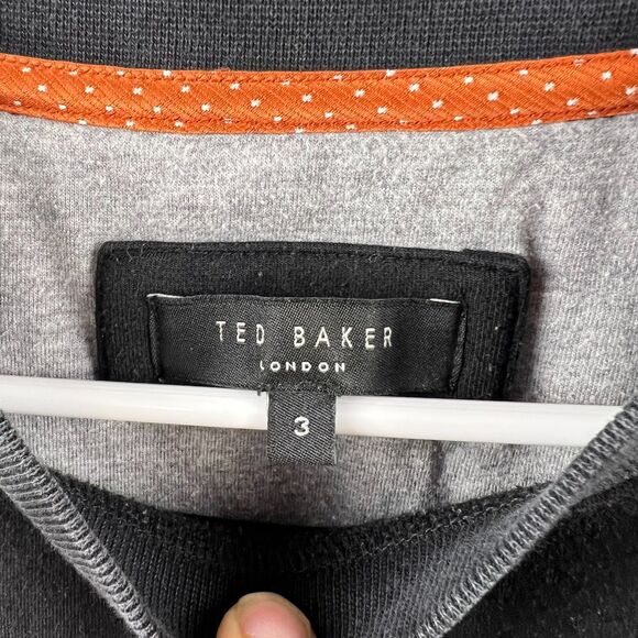 Ted Baker Men's Black & Gray Cotton Mix Crewneck Size 3/ Medium - Picture 5 of 5